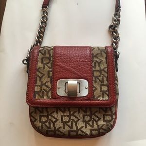 DKNY crossbody bag red leather